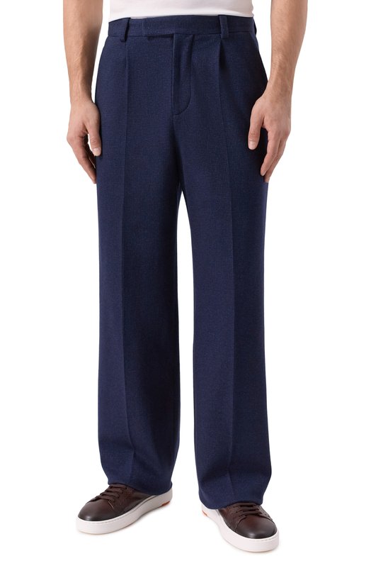 Брюки из хлопка и кашемира MVST M25.1PM.T014/D0NDI Синий  M25.1PM.T014/D0NDI Фото 3