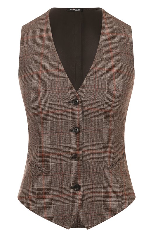 Шерстяной жилет Kiton D47456K0571G01 Коричневый D47456K0571G01
