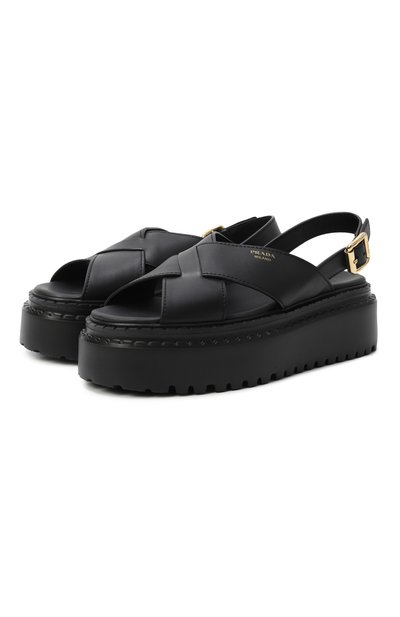 Женские кожаные сандалии PRADA, арт. 1X925N/7V6