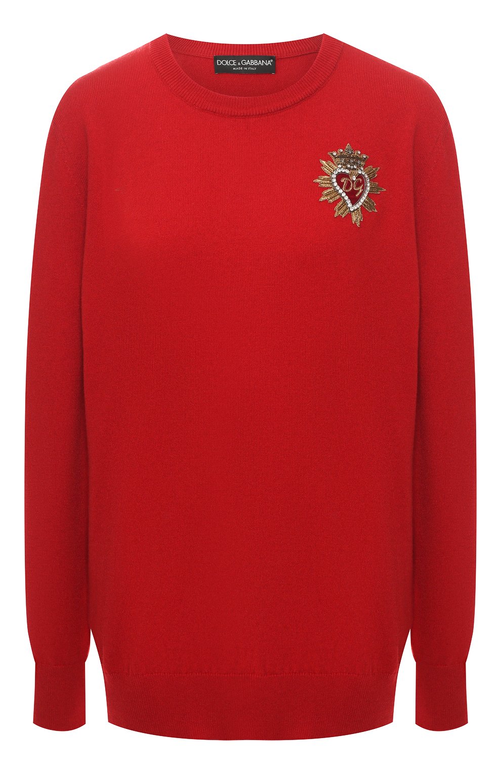 Кашемировый пуловер DOLCE & GABBANA красного цвета по цене 125000 руб., арт. FX089Z/JAWKZ, фото 1 Кашемировый пуловер DOLCE & GABBANA, арт. FX089Z/JAWKZ, фото 1