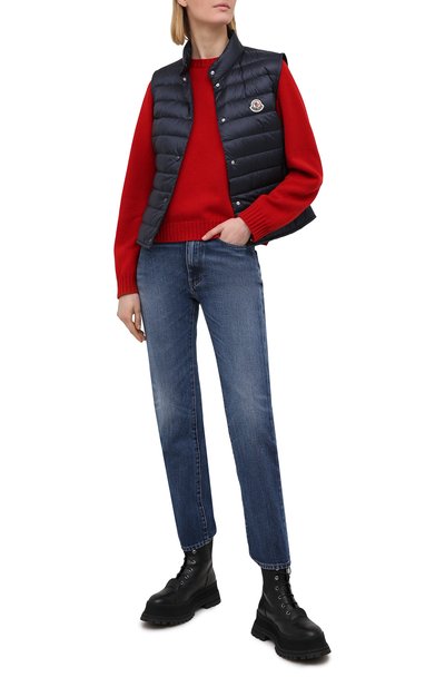Пуховый жилет MONCLER темно-синего цвета по цене 64400 руб., арт. G1-093-1A102-00-53048, фото 2 Пуховый жилет MONCLER, арт. G1-093-1A102-00-53048, фото 2