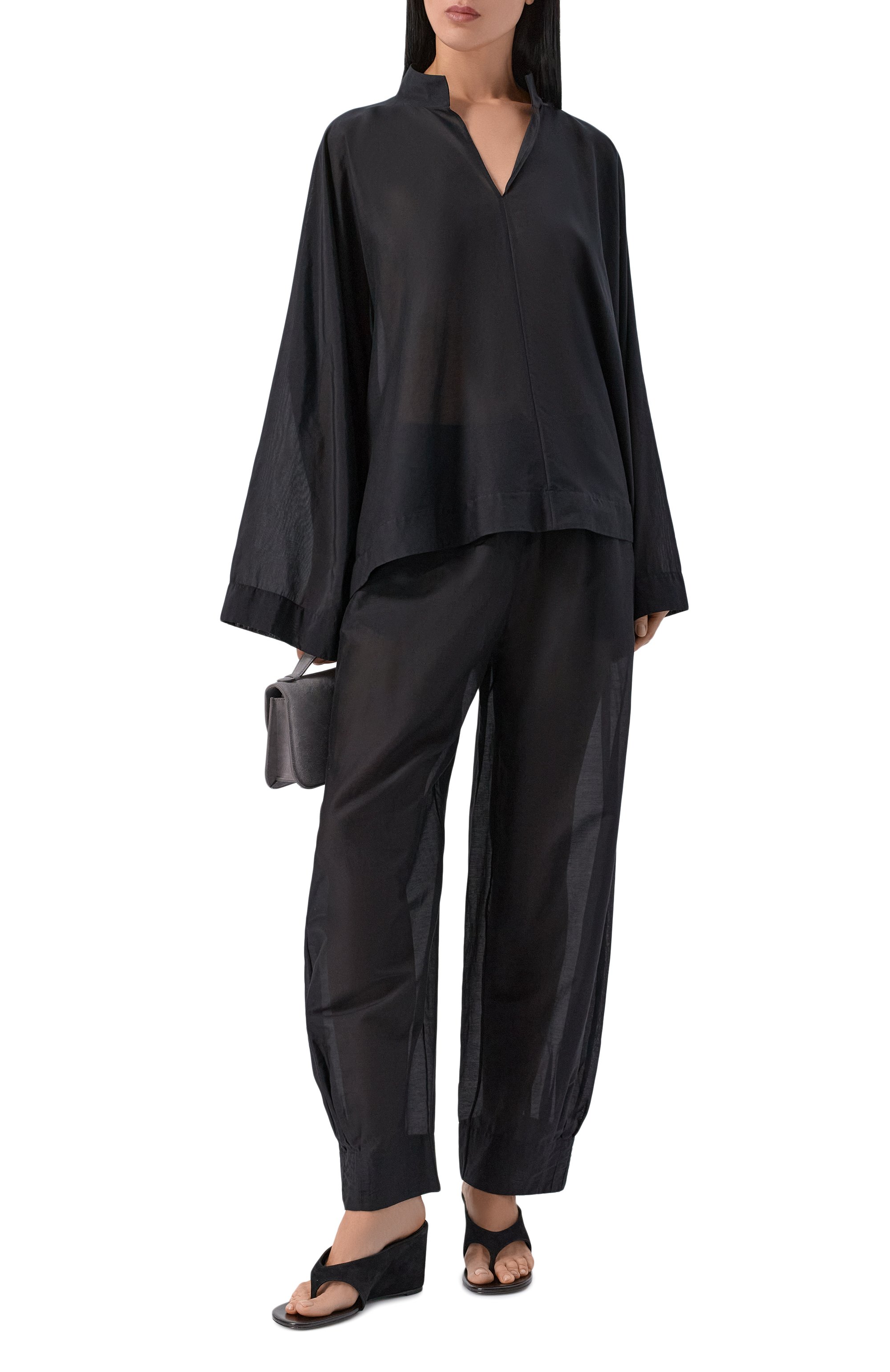 Блузка из хлопка и шелка 12 STOREEZ, арт. 137122, фото 2