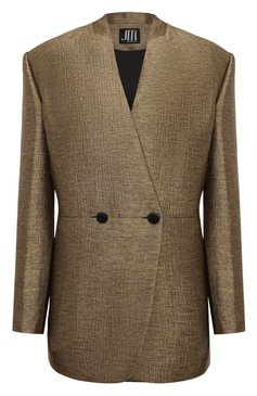 Женский жакет JM STUDIO бронзового цвета, арт. FW242516 | Фото 1 (Материал сплава: Проставлено; Длина (для топов): Удлиненные; Материал внешний: Хлопок, Синтетический материал; Драгоценные камни: Проставлено; Рукава: Длинные; Женское Кросс-КТ: Жакет-одежда; Стили: Кэжуэл; 1-2-бортные: Двубортные; Кросс-КТ: костюм)