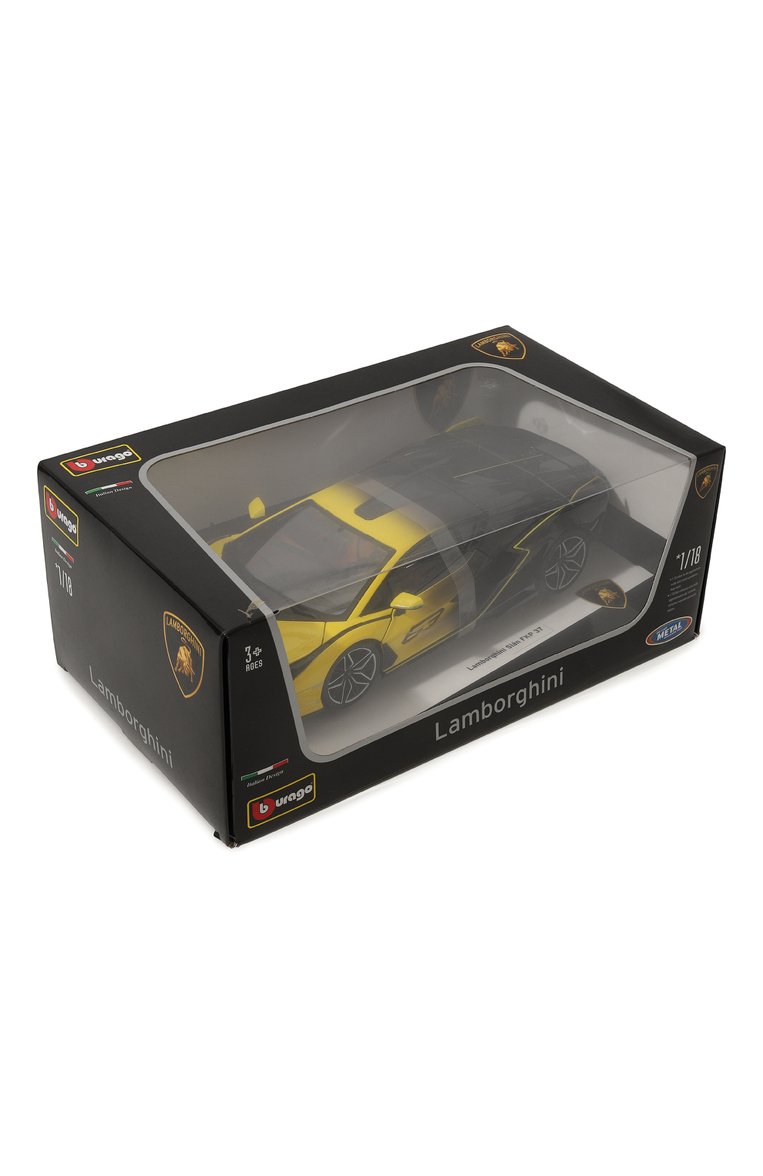 Детского коллекционная машинка lamborghini sian 1:18 BBURAGO желтого цвета, арт. 18-11100 | Фото 2 (Материал сплава: Проставлено; Материал: Металл; Нос: Не проставлено; Игрушки: Машинки - гоночные)