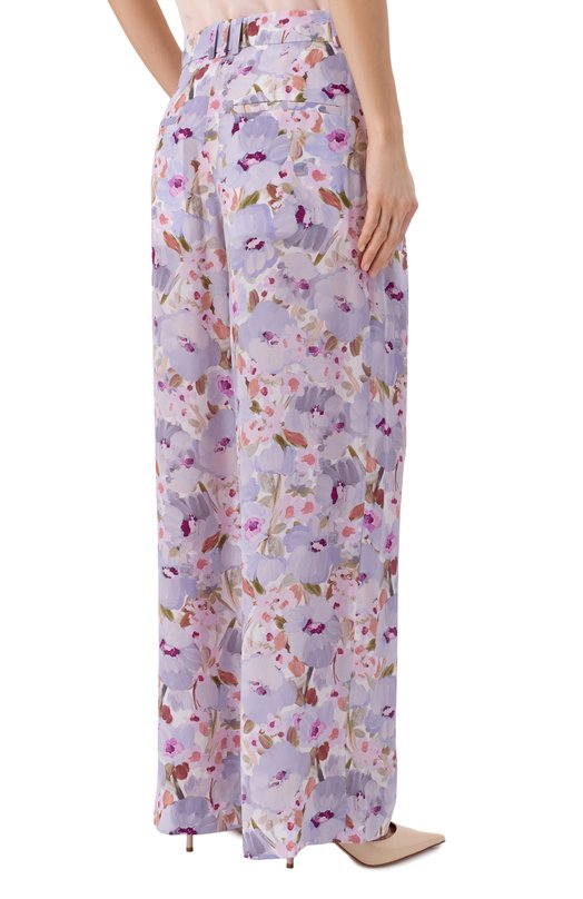 Шелковые брюки Balmain GF1PN215/SF37 Сиреневый  GF1PN215/SF37 Фото 4