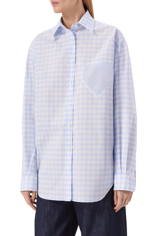 Хлопковая рубашка Moschino A0205/0536 Голубой  A0205/0536 Фото 3