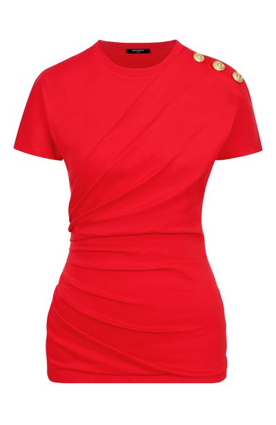Женская хлопковая футболка BALMAIN, арт. FF0EF002/GF23