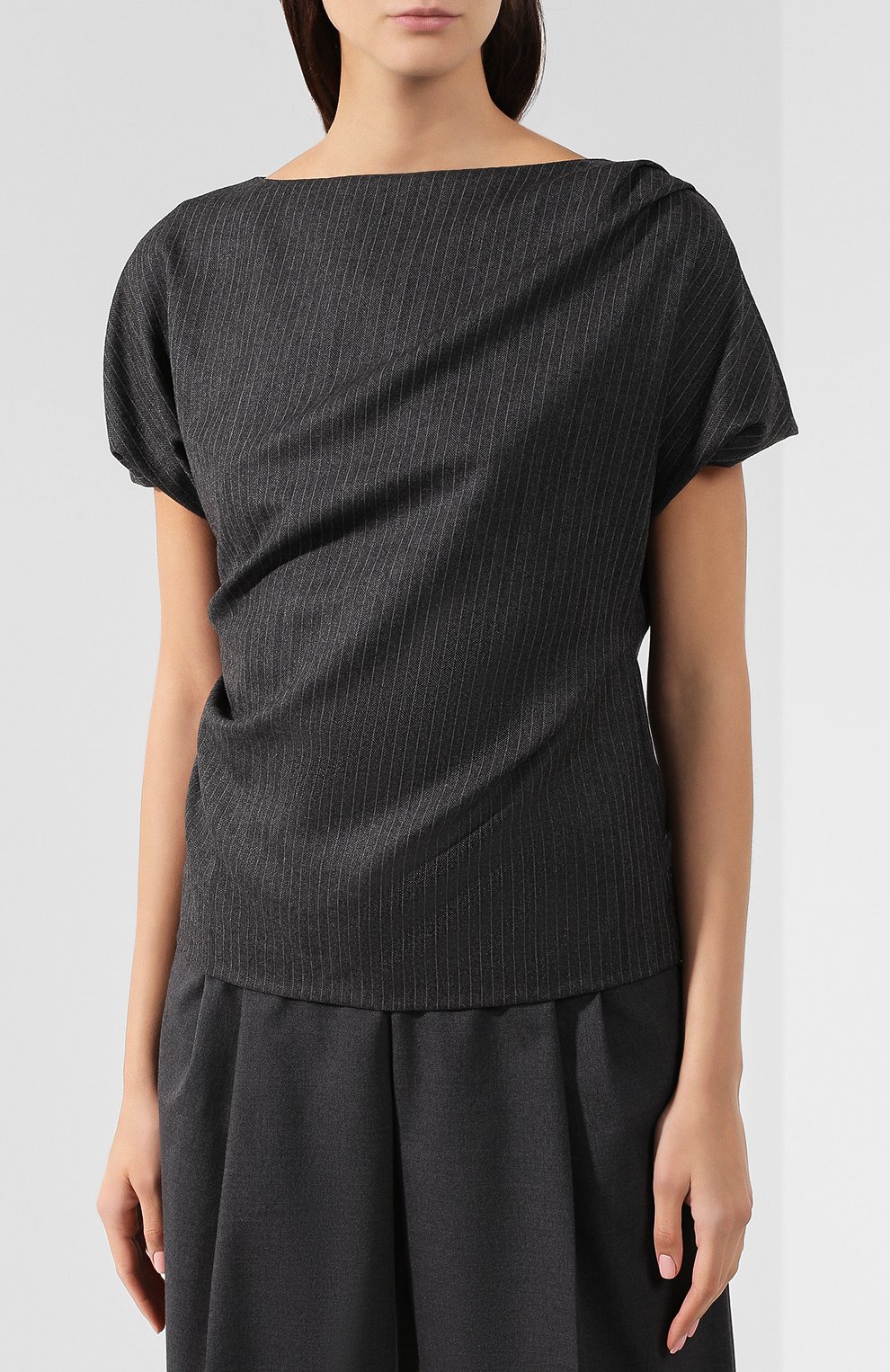 Шерстяной топ DRIES VAN NOTEN серого цвета по цене 78200 руб., арт. 192-30732-8182, фото 3 Шерстяной топ DRIES VAN NOTEN, арт. 192-30732-8182, фото 3