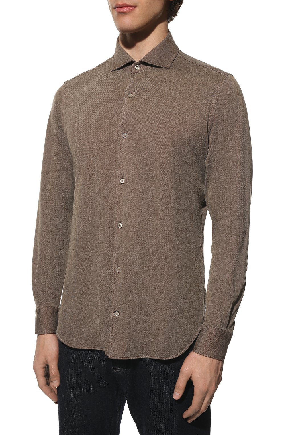 Рубашка из хлопка и шелка LORO PIANA, арт. FAM1834, фото 3