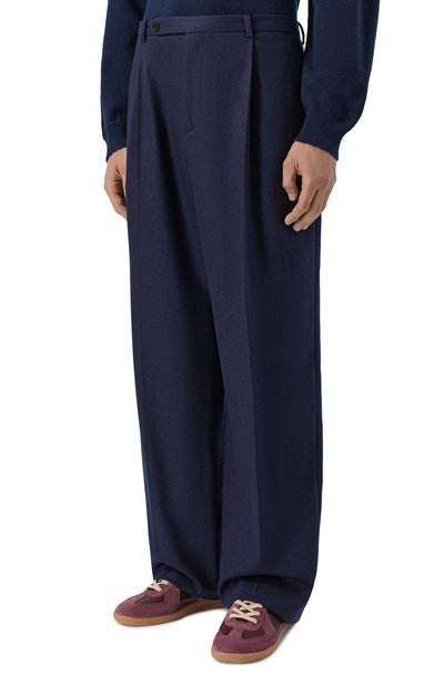 Шерстяные брюки JIL SANDER темно-синего цвета по цене 235500 руб., арт. J22KA0372/J40333, фото 3 Шерстяные брюки JIL SANDER, арт. J22KA0372/J40333, фото 3