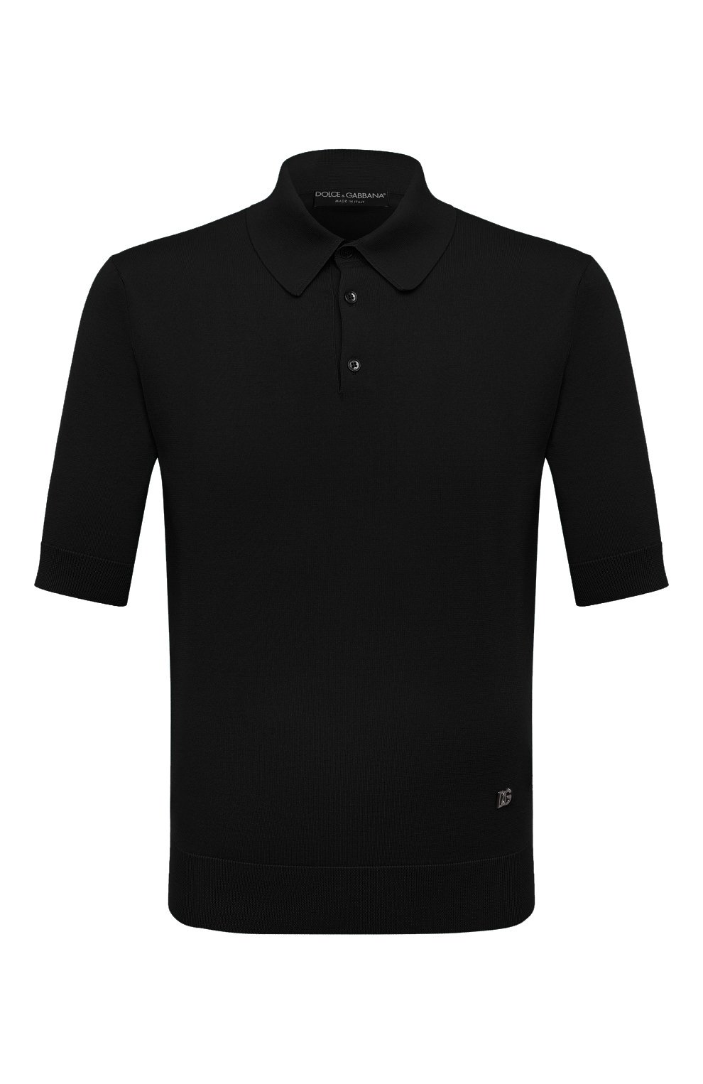 Хлопковое поло DOLCE & GABBANA черного цвета по цене 77200 руб., арт. GXM46T/JACU7, фото 1 Хлопковое поло DOLCE & GABBANA, арт. GXM46T/JACU7, фото 1