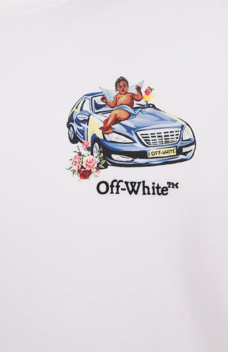 Хлопковая футболка OFF-WHITE, арт. 0MAA120S25JER003, фото 1
