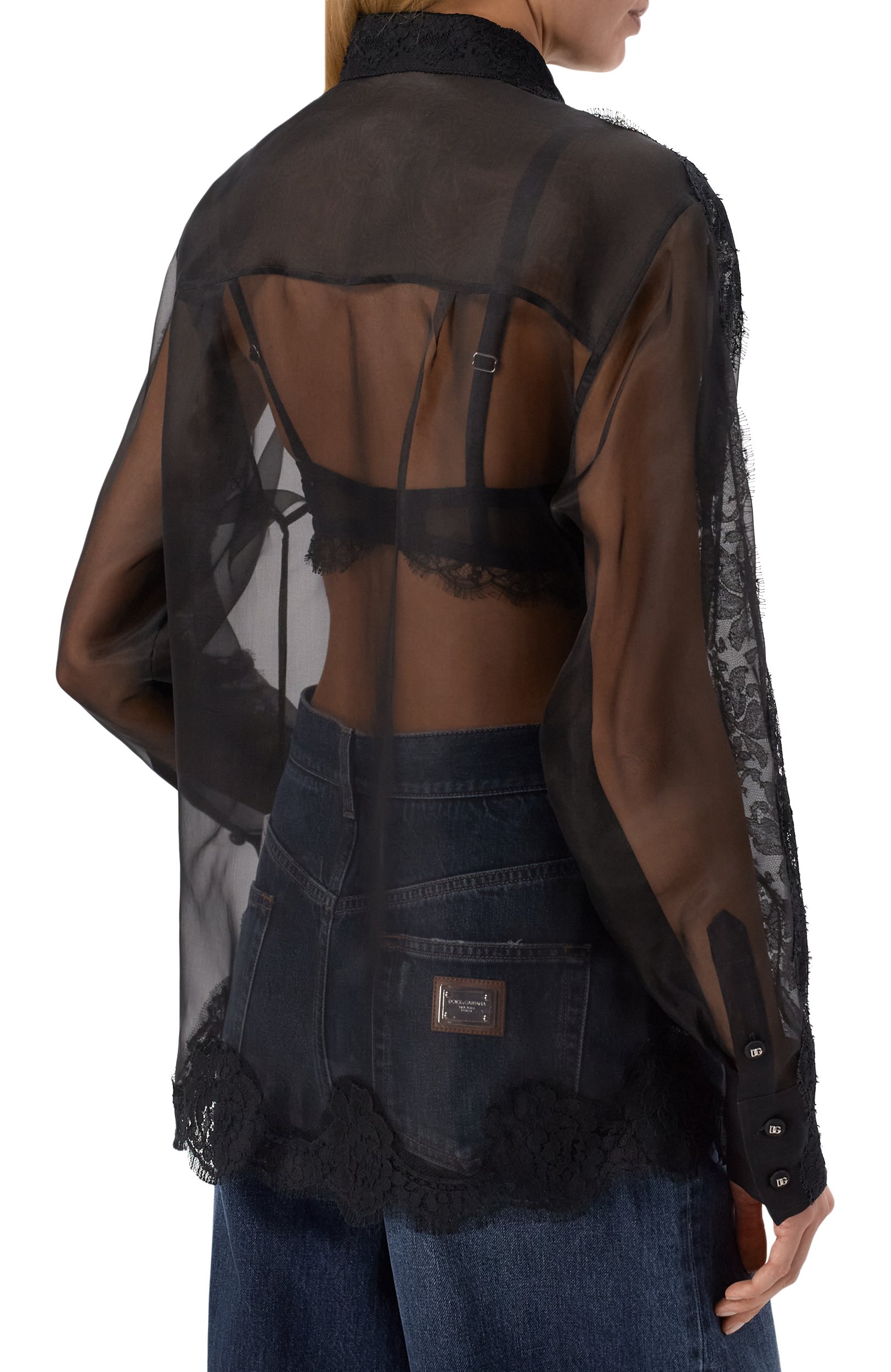 Блузка из шелка и хлопка DOLCE & GABBANA, арт. F5U90T/FU1BU, фото 4