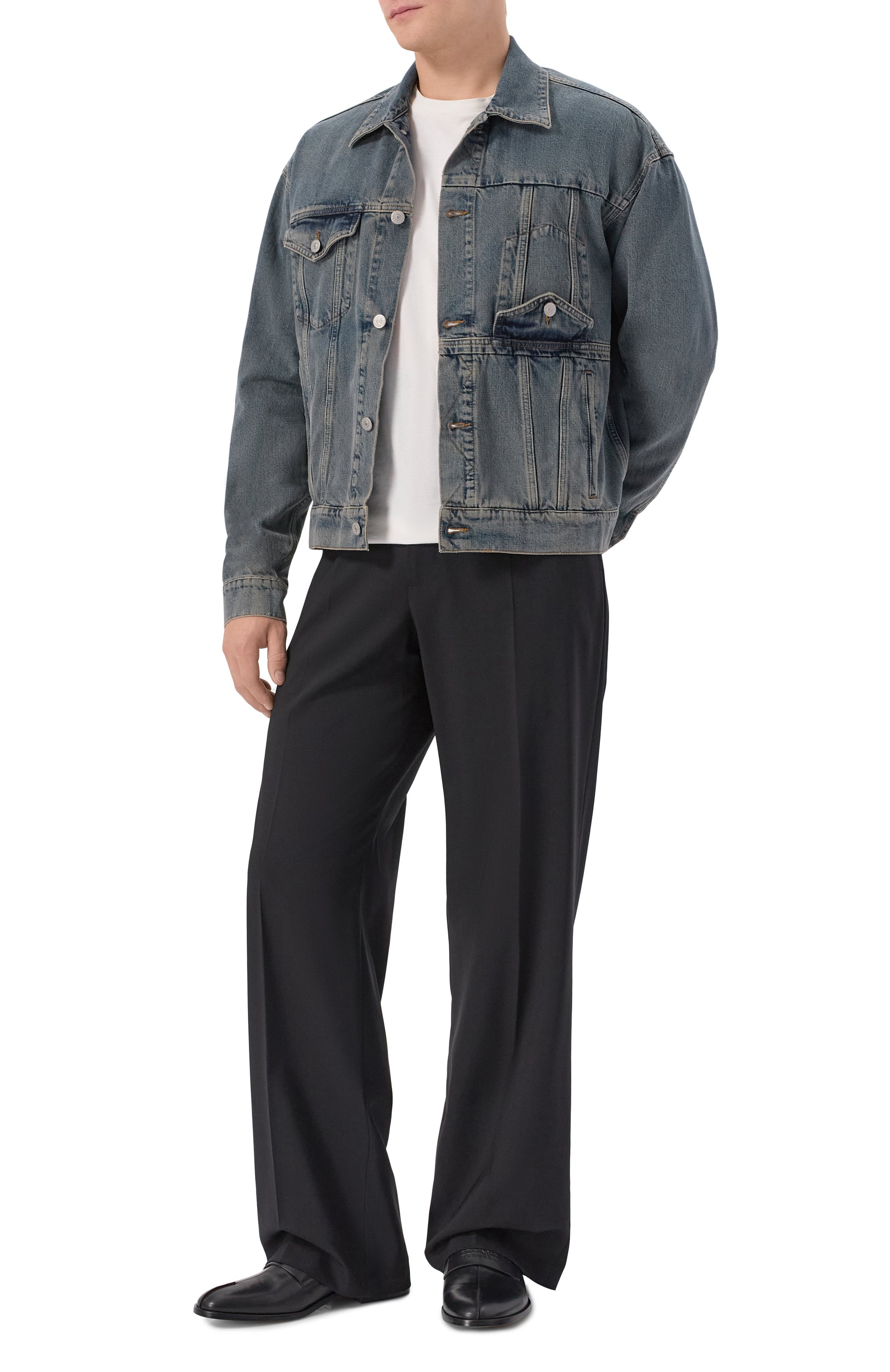 Кожаные лоферы MM6 черного цвета по цене 84700 руб., арт. SH1WR0003/P5000, фото 2 Кожаные лоферы MM6, арт. SH1WR0003/P5000, фото 2