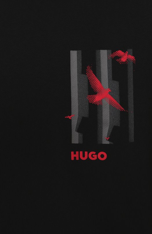 Хлопковый свитшот HUGO 50544533 Чёрный  50544533 Фото 6
