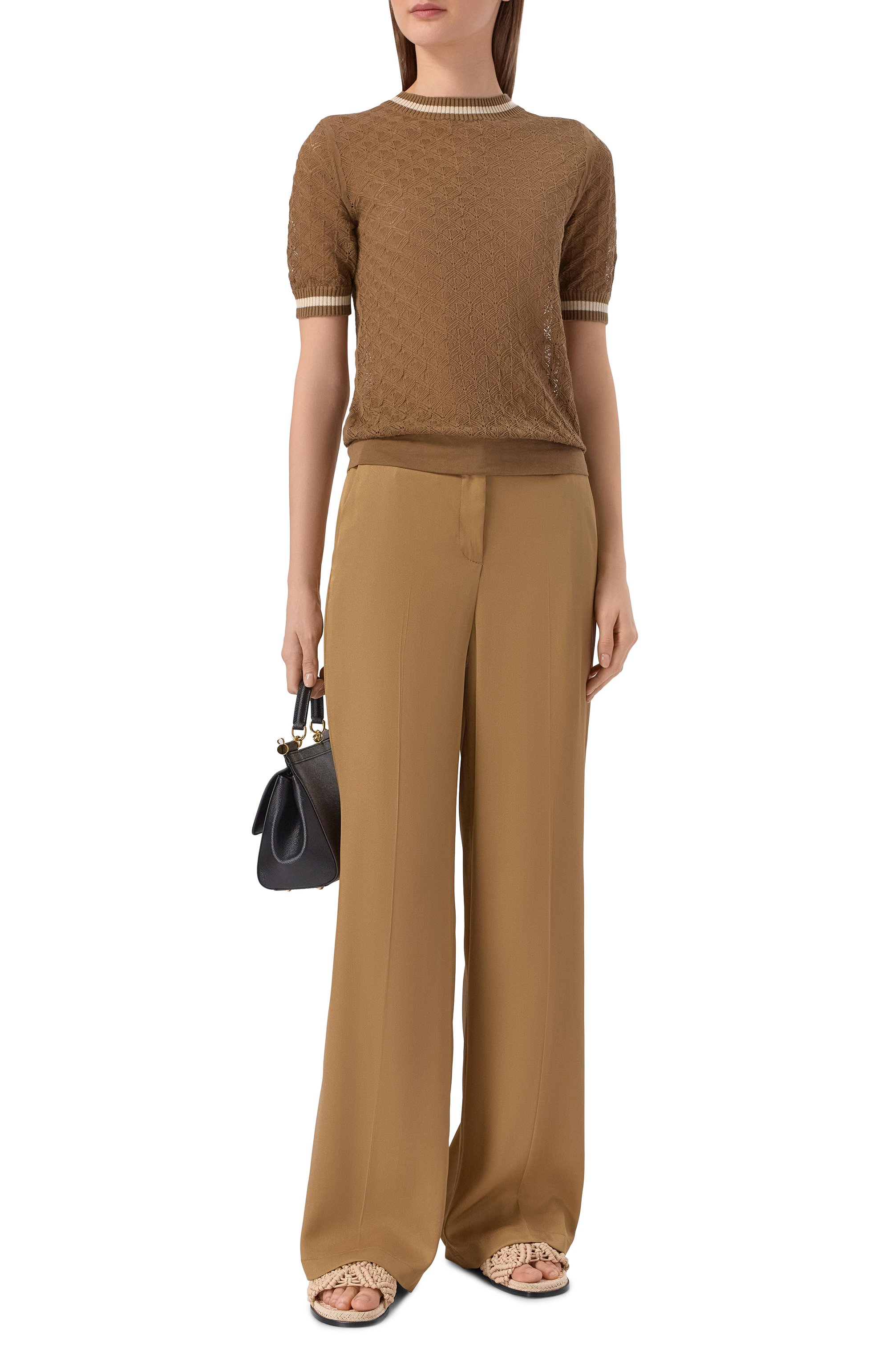 Хлопковый пуловер LORENA ANTONIAZZI бежевого цвета по цене 75300 руб., арт. E26110TM44A/1329, фото 2 Хлопковый пуловер LORENA ANTONIAZZI, арт. E26110TM44A/1329, фото 2