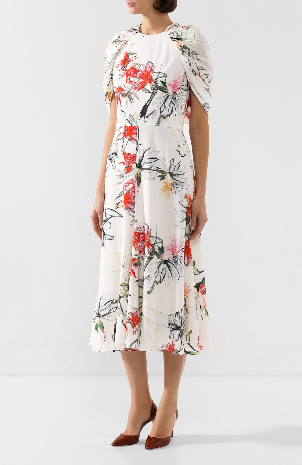 Шелковое платье ALEXANDER MCQUEEN разноцветного цвета по цене 275000 руб., арт. 620683/QDAAM, фото 3 Шелковое платье ALEXANDER MCQUEEN, арт. 620683/QDAAM, фото 3