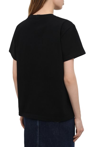 Хлопковая футболка HELMUT LANG черного цвета по цене 15750 руб., арт. K10DW505, фото 4 Хлопковая футболка HELMUT LANG, арт. K10DW505, фото 4