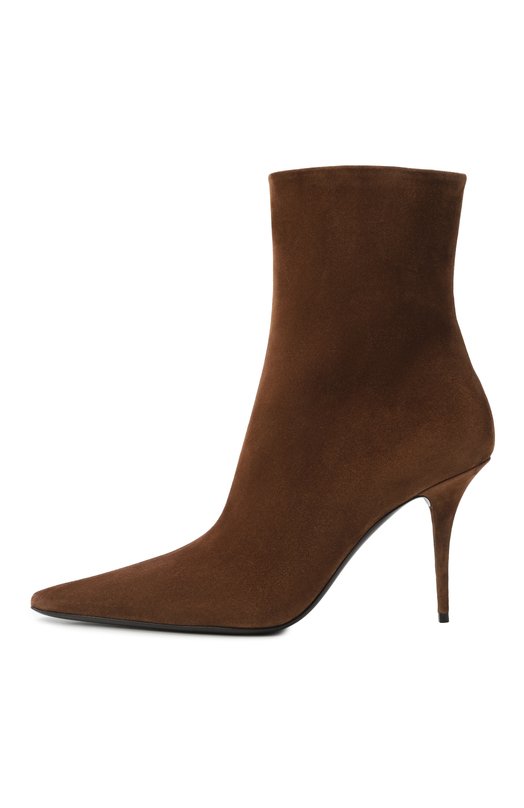 Замшевые ботильоны Ashley 90 Saint Laurent 809284/27D00 Коричневый  809284/27D00 Фото 4