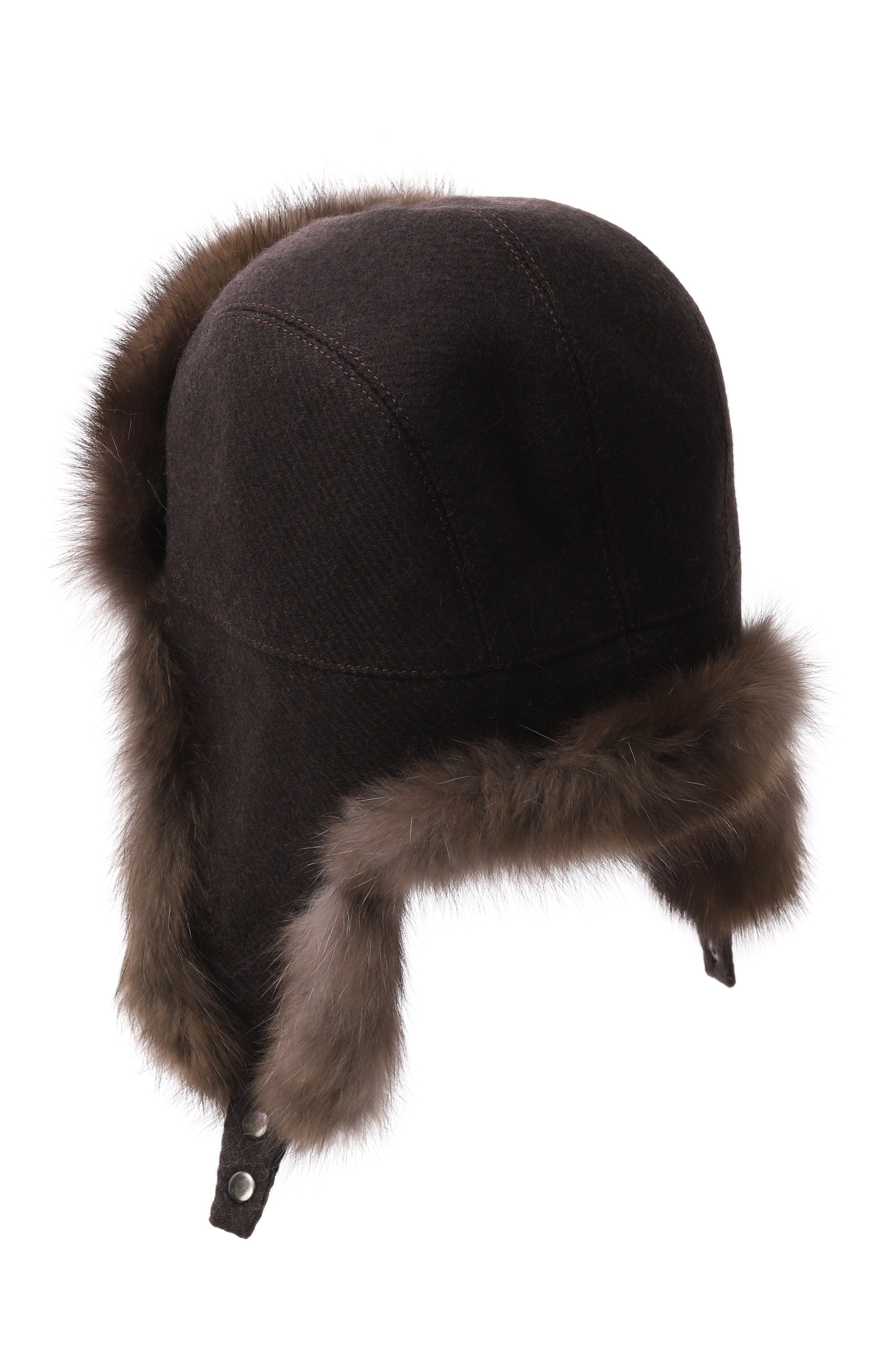 Шерстяная шапка-ушанка с мехом соболя VICTORIA KUSENKOVA, арт. 339173504159, фото 2