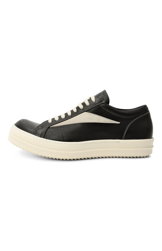 Кожаные кеды Hollywood Vintage Rick Owens RU02E1897/LC0LVS Чёрно-белый  RU02E1897/LC0LVS Фото 4