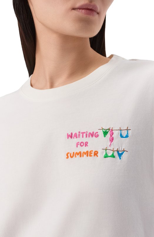 Хлопковая футболка MC2 Saint Barth EMI0002-01276I/EMILIE W Белый  EMI0002-01276I/EMILIE W Фото 5