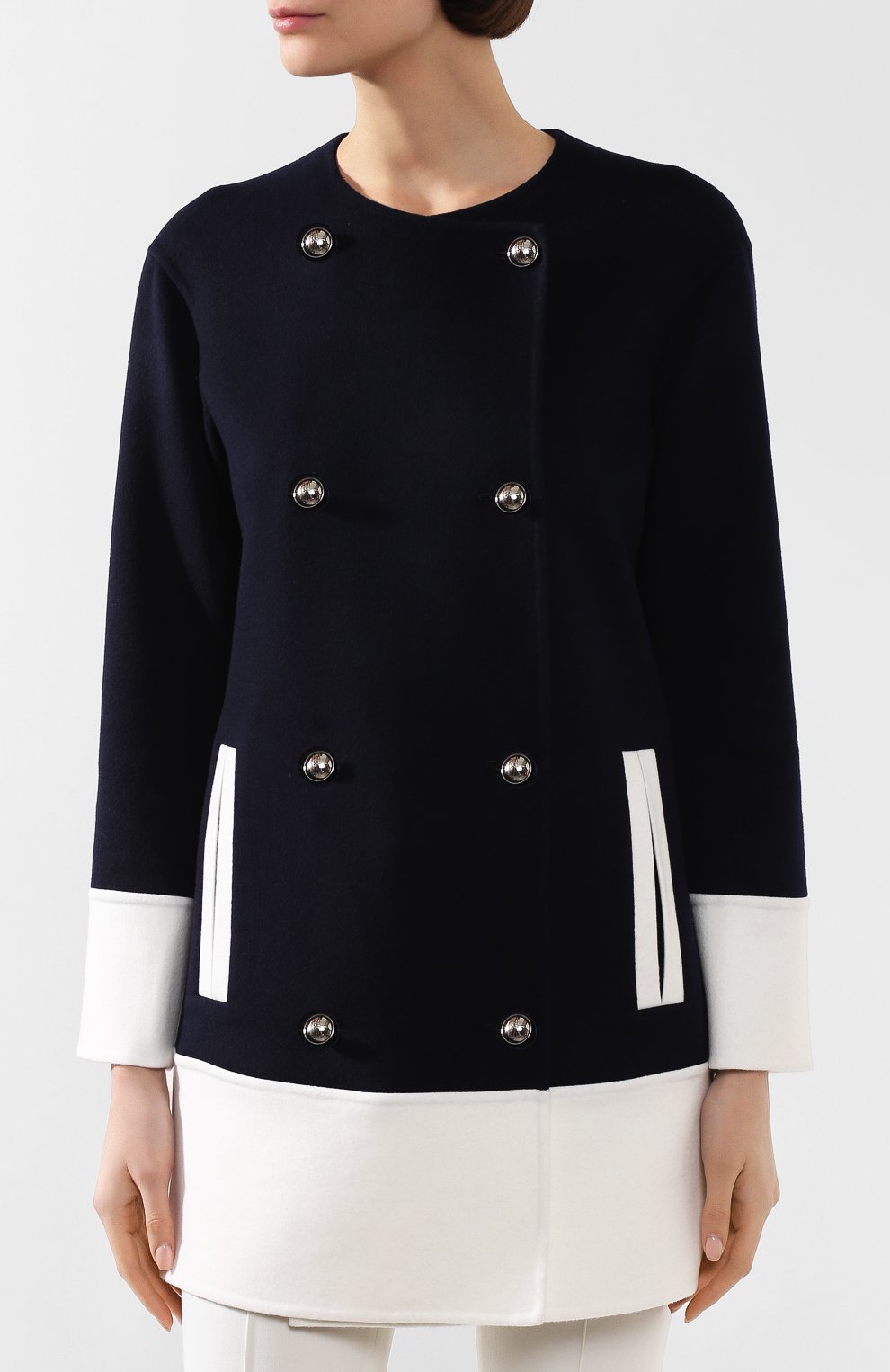 Кашемировое пальто KITON темно-синего цвета по цене 574500 руб., арт. D49623DK05I38, фото 3 Кашемировое пальто KITON, арт. D49623DK05I38, фото 3