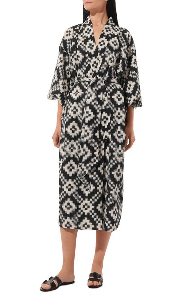Хлопковое кимоно KLEED LOUNGEWEAR, арт. M0MBASA BLACK KIM0N0, фото 3