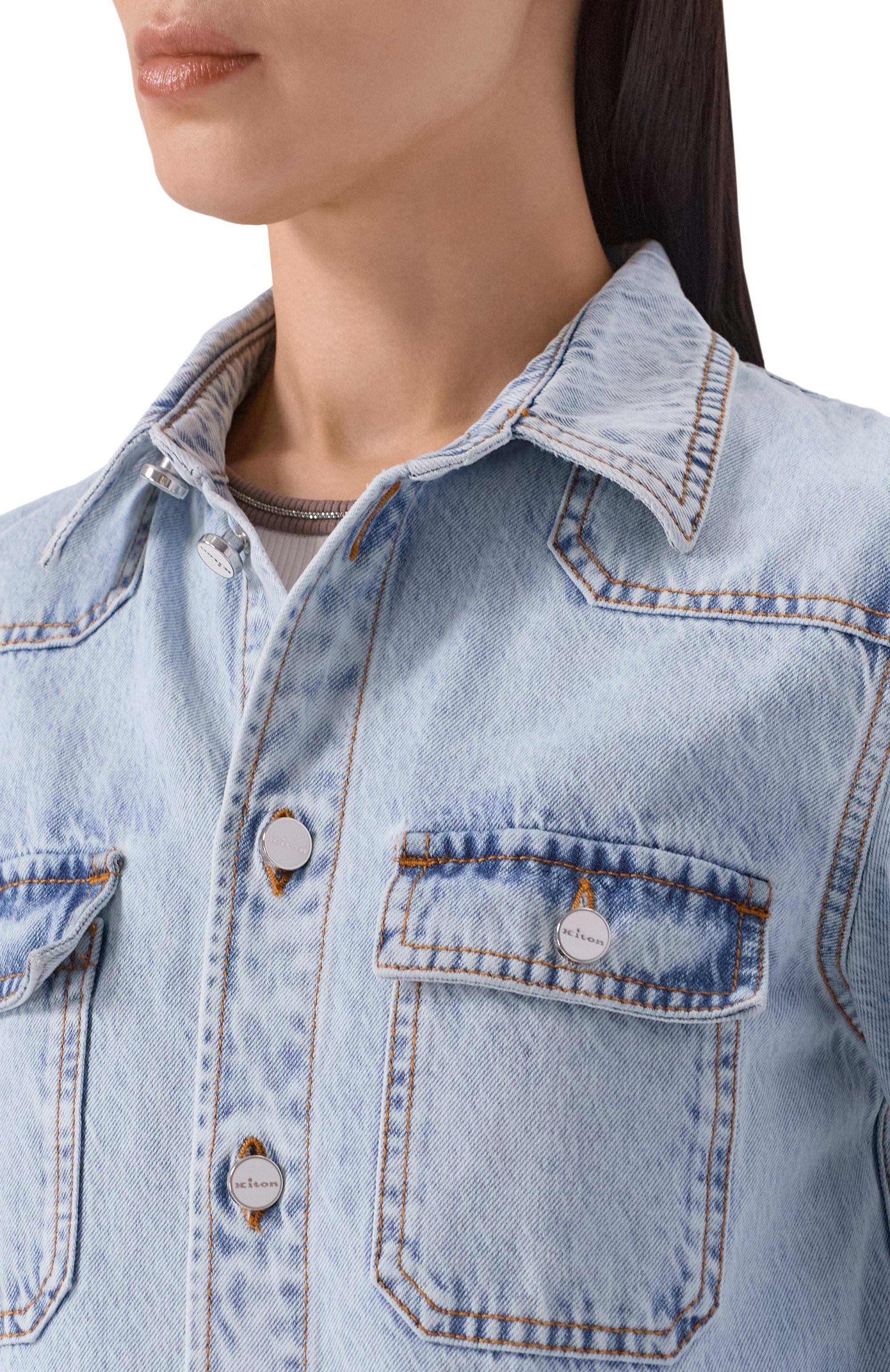 Джинсовая рубашка KITON, арт. DJ59401K0926H, фото 5