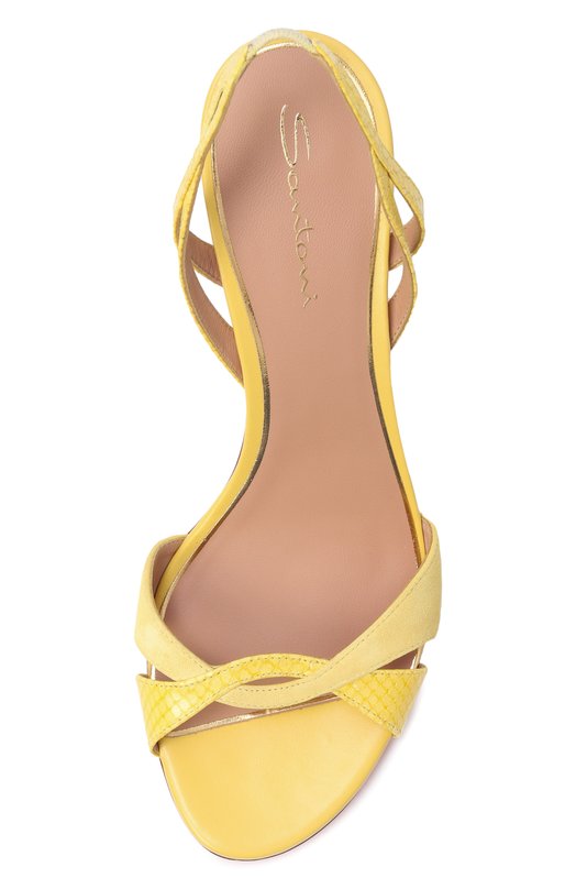 Кожаные босоножки Santoni WHIG72010HA2NWLW Жёлтый  WHIG72010HA2NWLW Фото 6