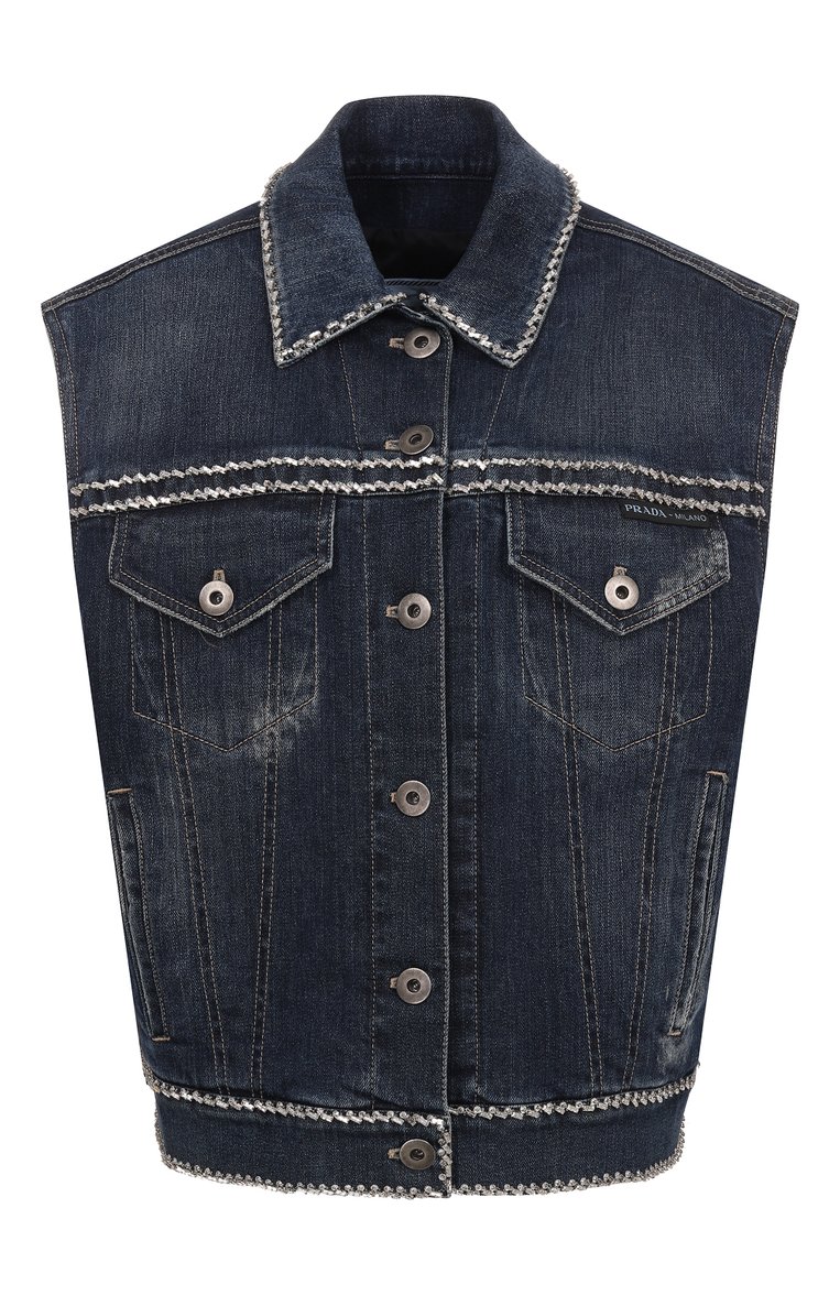 Джинсовый жилет PRADA, арт. GFB188-1RGM-F0008-182, фото 1