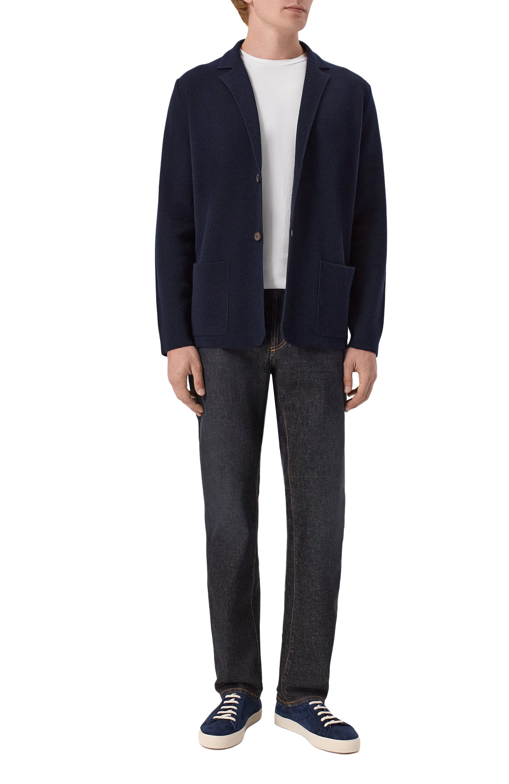 Шерстяной пиджак CORNELIANI темно-синего цвета по цене 97300 руб., арт. 28M588/2A25165, фото 2 Шерстяной пиджак CORNELIANI, арт. 28M588/2A25165, фото 2