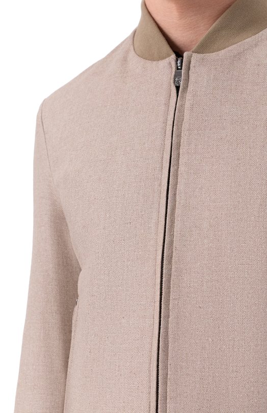 Бомбер из шелка и шерсти Corneliani 25L588-2518264 Бежевый  25L588-2518264 Фото 5