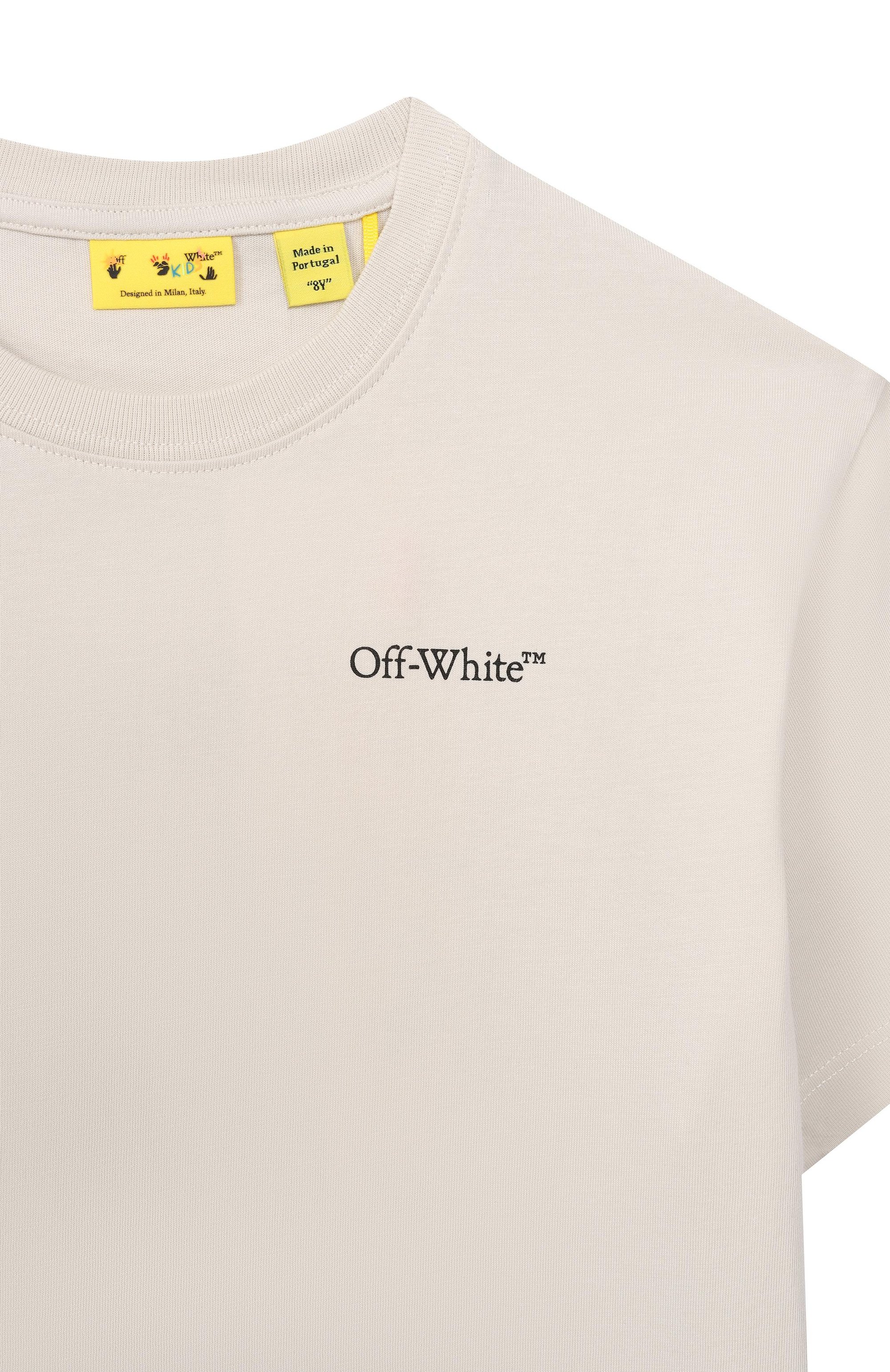 Хлопковая футболка OFF-WHITE, арт. 0BAA002S26JER00B, фото 3