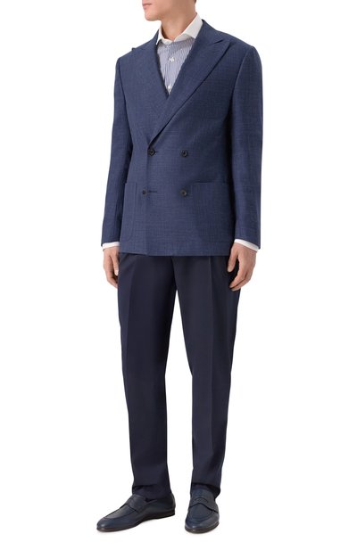 Кожаные пенни-лоферы BARRETT темно-синего цвета по цене 56550 руб., арт. 221U021.48/CERV0 ASP0RT, фото 2 Кожаные пенни-лоферы BARRETT, арт. 221U021.48/CERV0 ASP0RT, фото 2