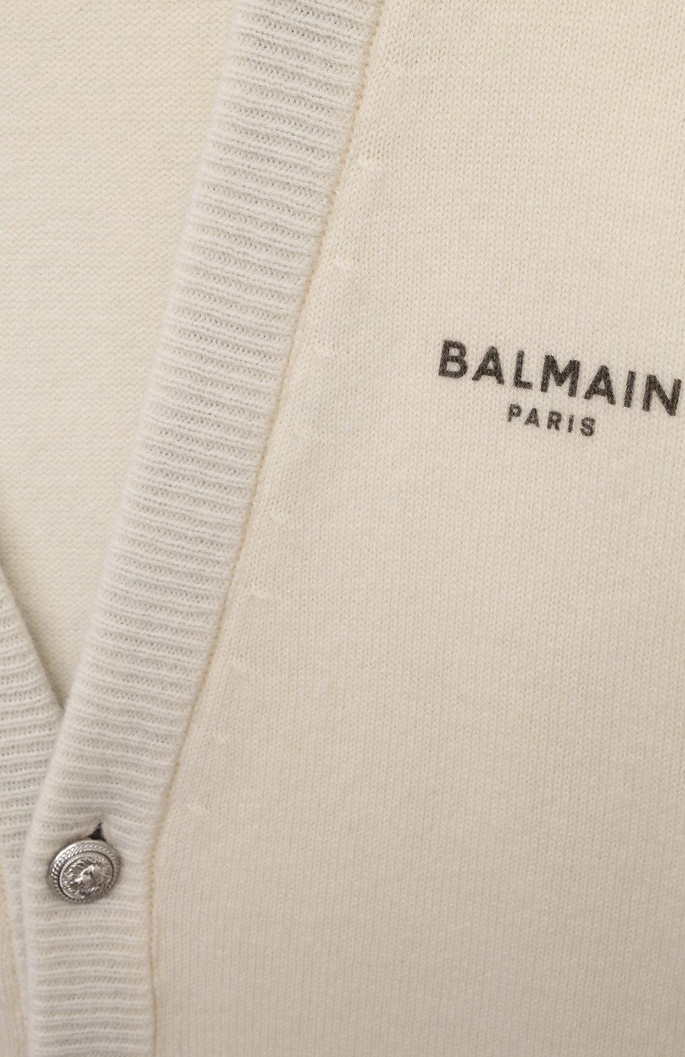 Кардиган из шерсти и кашемира BALMAIN кремового цвета по цене 46900 руб., арт. BV9Q10, фото 3 Кардиган из шерсти и кашемира BALMAIN, арт. BV9Q10, фото 3