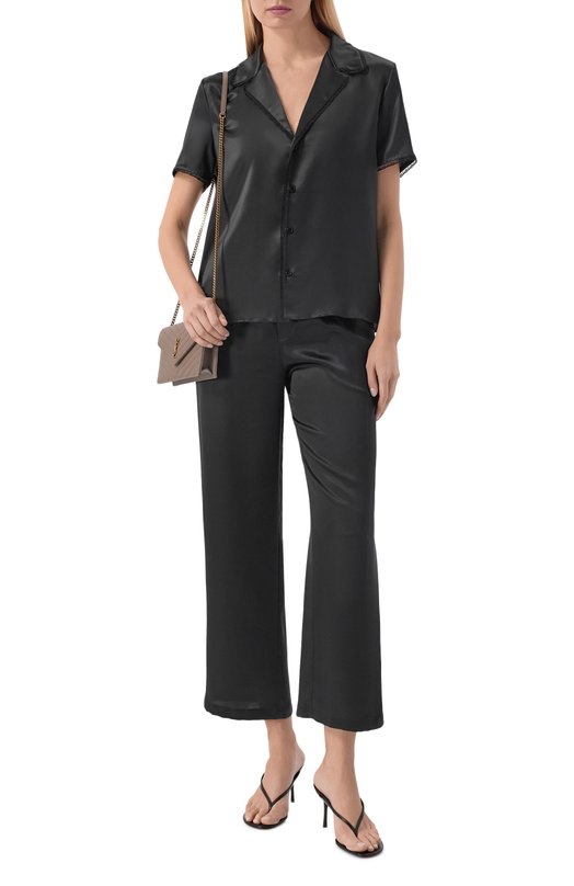 Шелковая блузка Saint Laurent 861081/Y7G27 Чёрный  861081/Y7G27 Фото 2