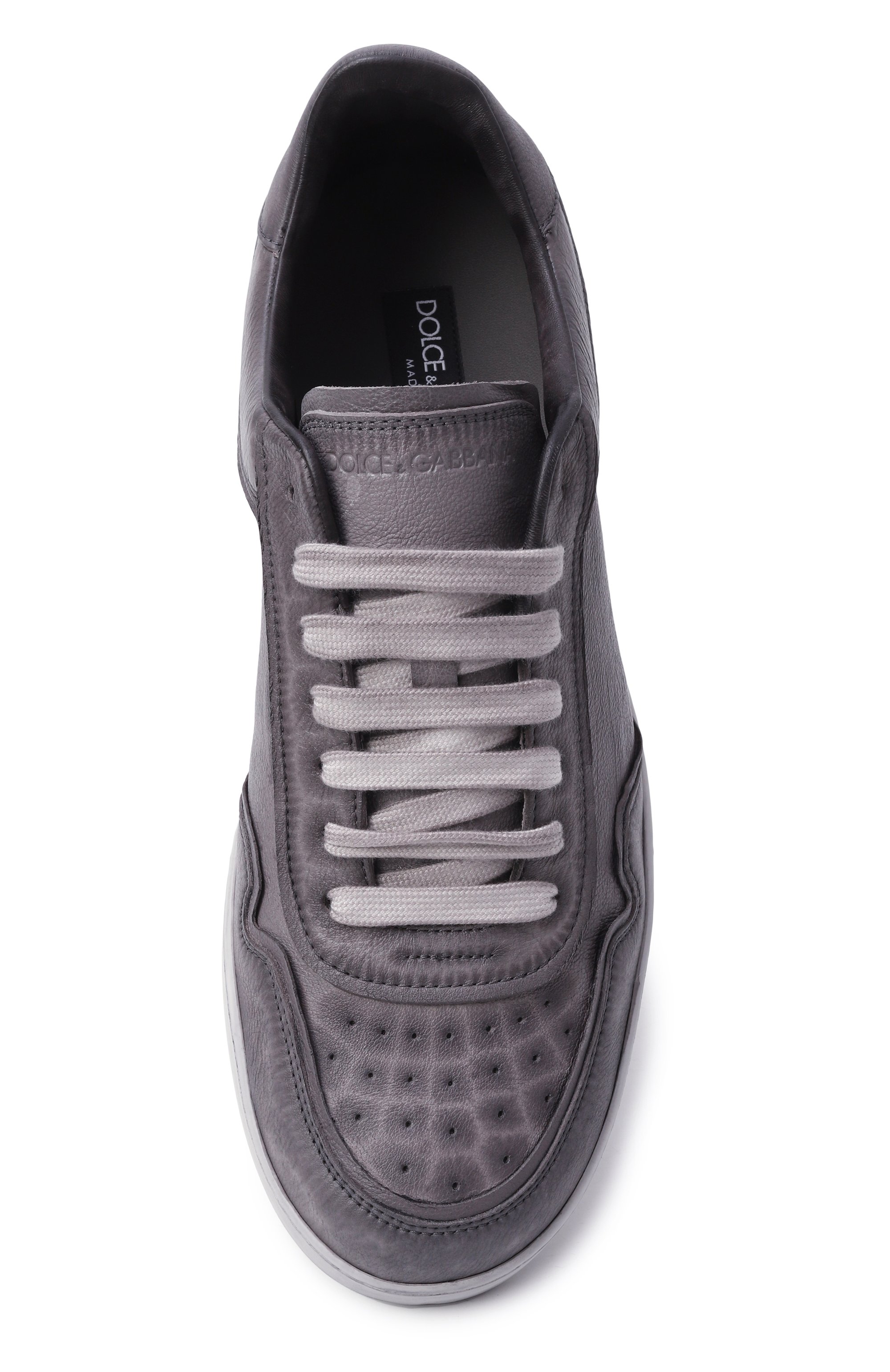 Кожаные кеды portofino DOLCE & GABBANA серого цвета по цене 89950 руб., арт. CS2378/AW467, фото 6 Кожаные кеды portofino DOLCE & GABBANA, арт. CS2378/AW467, фото 6