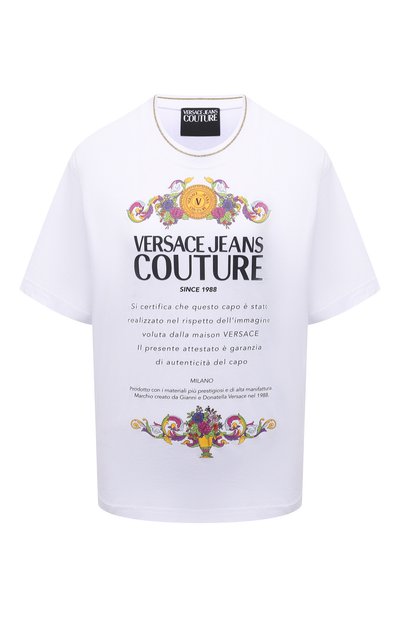 Женская хлопковая футболка VERSACE JEANS COUTURE, арт. B2HWA7TE-WDP614 34/30319