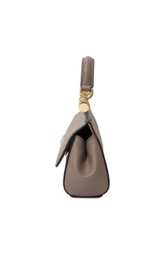 Женская сумка sicily small DOLCE & GABBANA светло-серого цвета, арт. BB9116_BE9116/A1001_1 | Фото 4 (Размер: small; Материал сплава: Проставлено; Материал: Натуральная кожа; Ремень/цепочка: На ремешке; Драгоценные камни: Проставлено; Сумки-технические: Сумки top-handle)