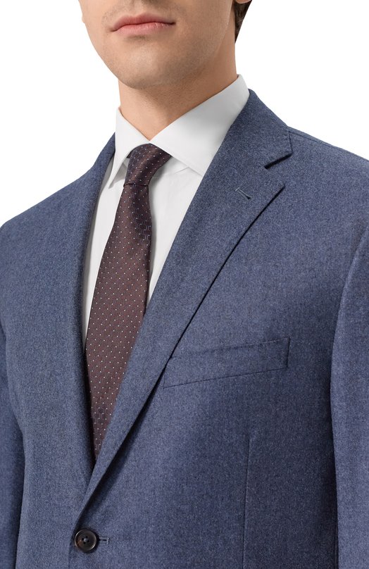 Шелковый галстук Canali 18/HJ04530 Коричневый  18/HJ04530 Фото 2