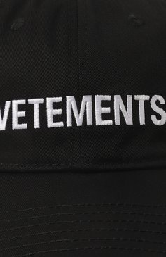 Мужского хлопковая бейсболка VETEMENTS черного цвета, арт. UE63CA100B | Фото 5 (Региональные ограничения белый список (Axapta Mercury): Не проставлено; Нос: Не проставлено)