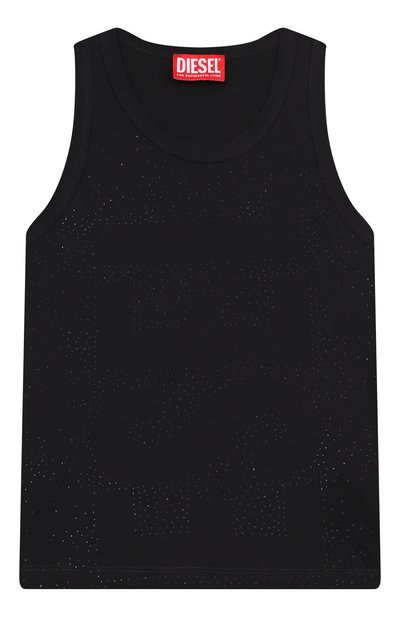 Хлопковая майка DIESEL черного цвета по цене 13300 руб., арт. J02600/KYA0B, фото 1 Хлопковая майка DIESEL, арт. J02600/KYA0B, фото 1