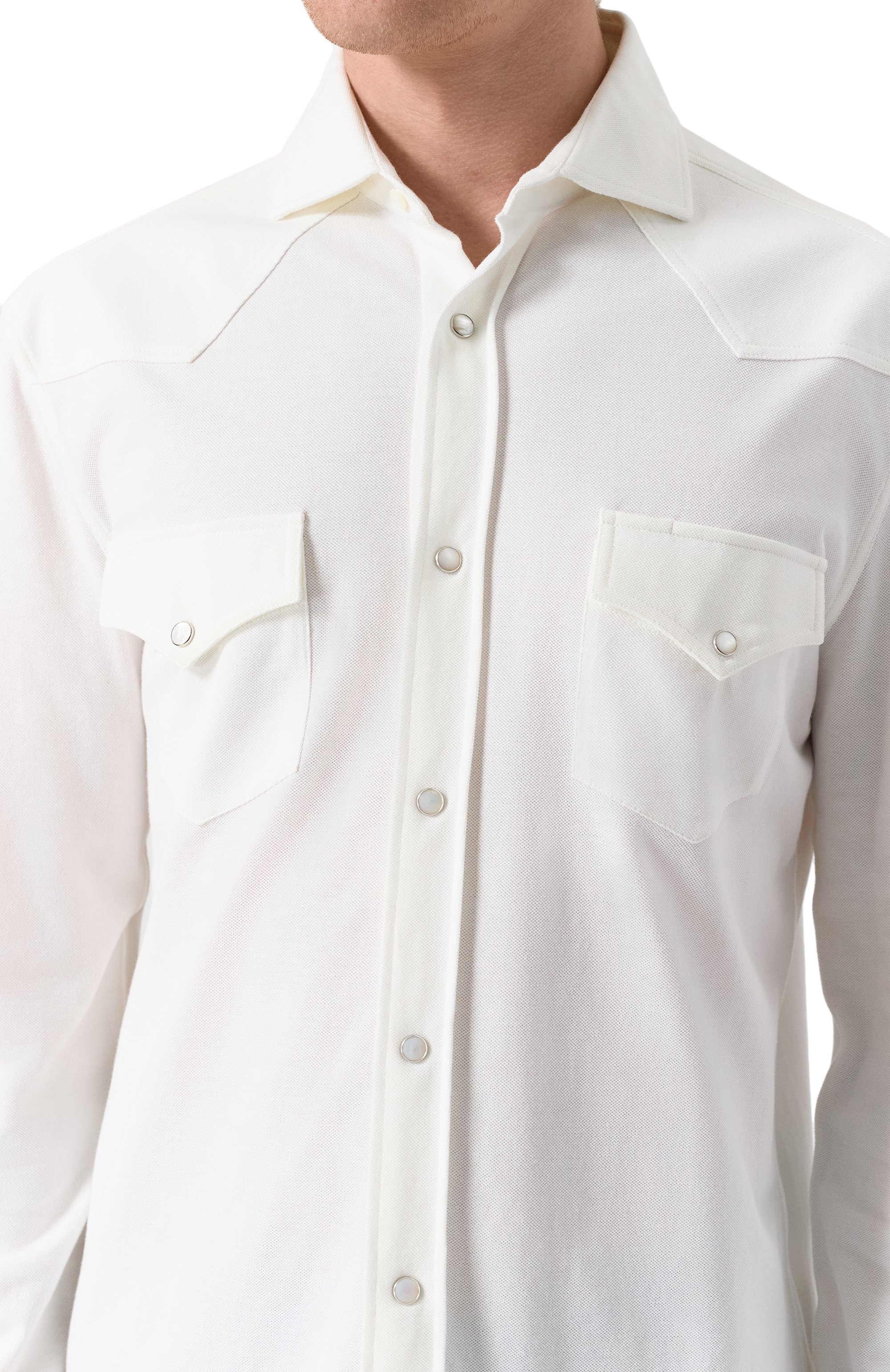 Хлопковая рубашка BRUNELLO CUCINELLI, арт. ME854B2268, фото 5