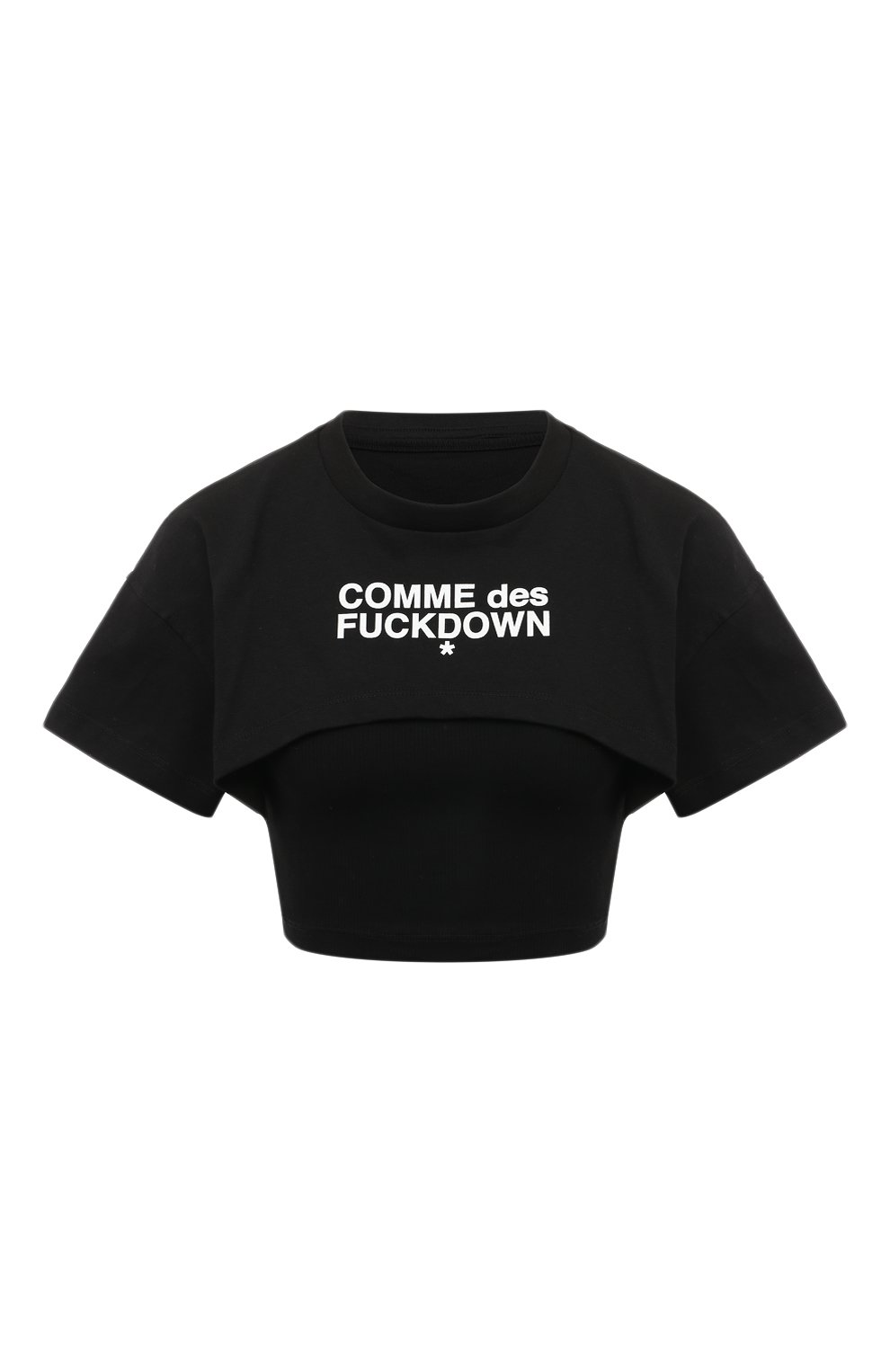 Хлопковая футболка COMME DES FUCKDOWN черного цвета по цене 10400 руб., арт. CDFD2191, фото 1 Хлопковая футболка COMME DES FUCKDOWN, арт. CDFD2191, фото 1