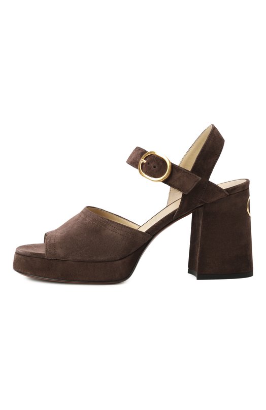 Замшевые босоножки Fawcette 100 Valentino 7W2S0MI1/DHU Коричневый  7W2S0MI1/DHU Фото 4