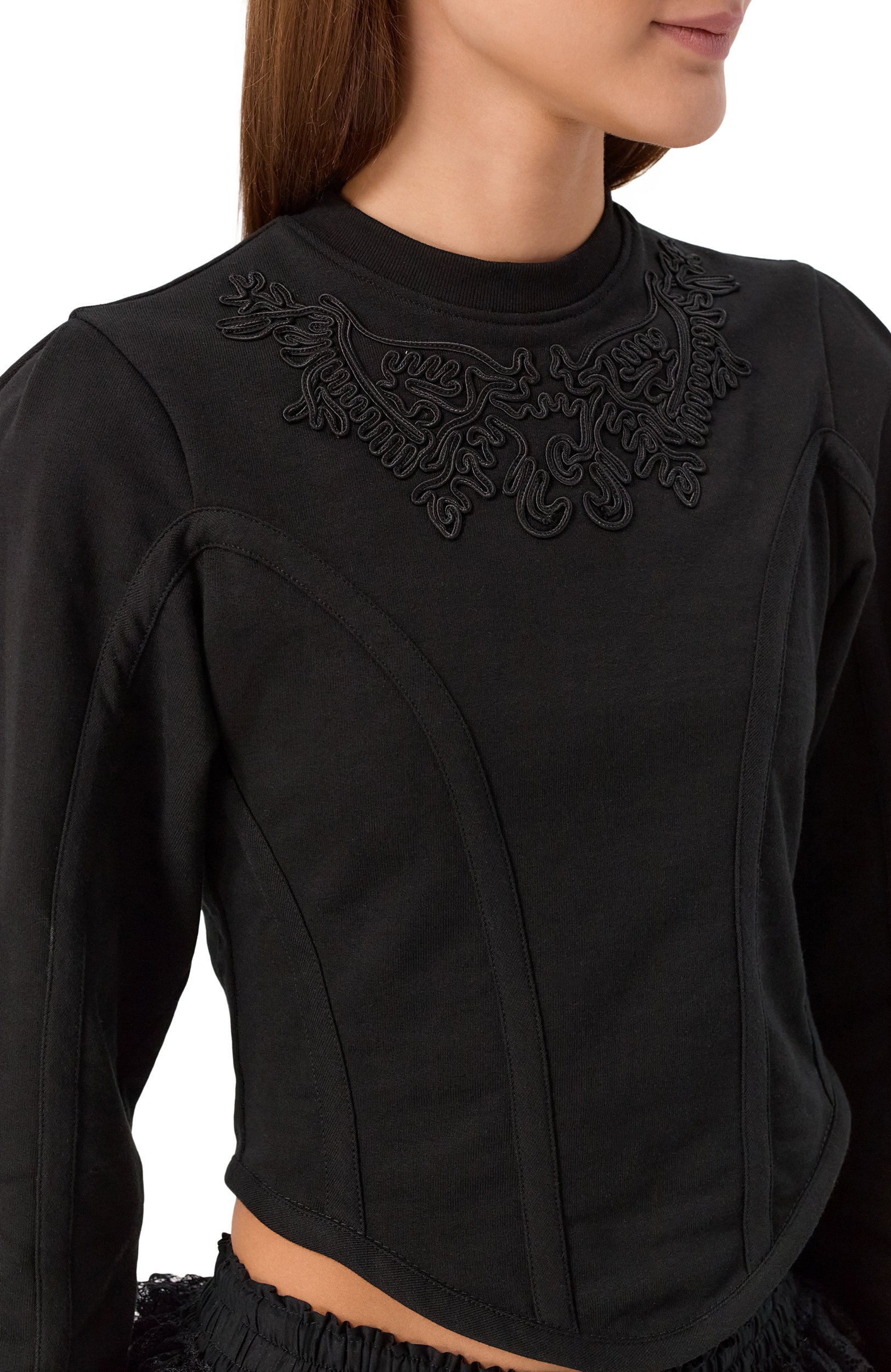 Хлопковый топ ANN DEMEULEMEESTER черного цвета по цене 113000 руб., арт. B0014526/FA799, фото 5 Хлопковый топ ANN DEMEULEMEESTER, арт. B0014526/FA799, фото 5