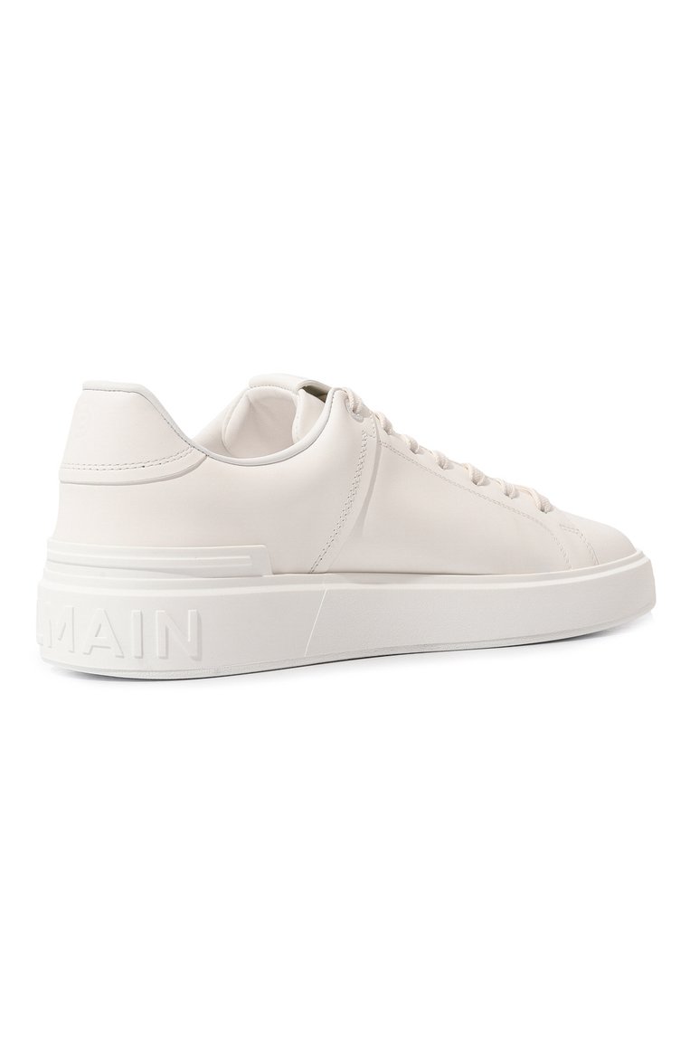 Мужские кожаные кеды b-court BALMAIN белого цвета, арт. BM0VI288/LVTR | Фото 5 (Подошва: Массивная; Материал внутренний: Натуральная кожа; Материал утеплителя: Без утеплителя; Стили: Классический; Материал внешний: Натуральная кожа; Кросс-КТ: Низкие)