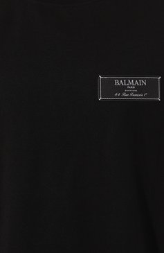 Мужская хлопковая футболка BALMAIN черного цвета, арт. BH0EG000/JB54 | Фото 5 (Рукава: Короткие; Длина (для топов): Стандартные; Стили: Гранж; Принт: С принтом; Материал сплава: Проставлено; Материал внешний: Хлопок; Драгоценные камни: Проставлено)