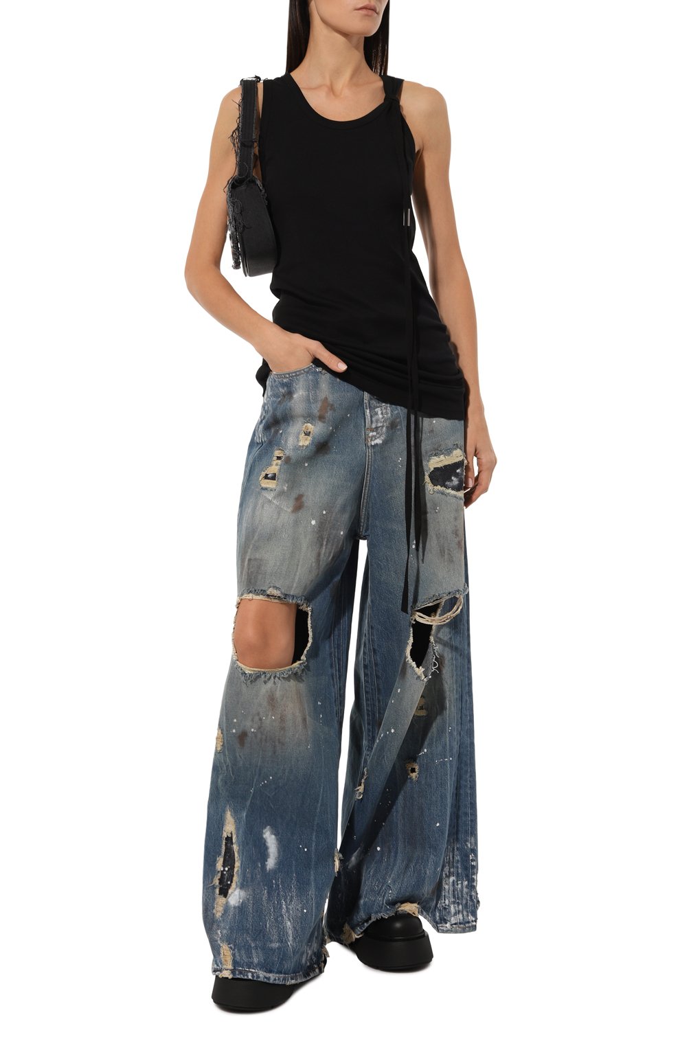 Хлопковая майка ANN DEMEULEMEESTER, арт. 2402-W-JT020-35-FA045-099, фото 2